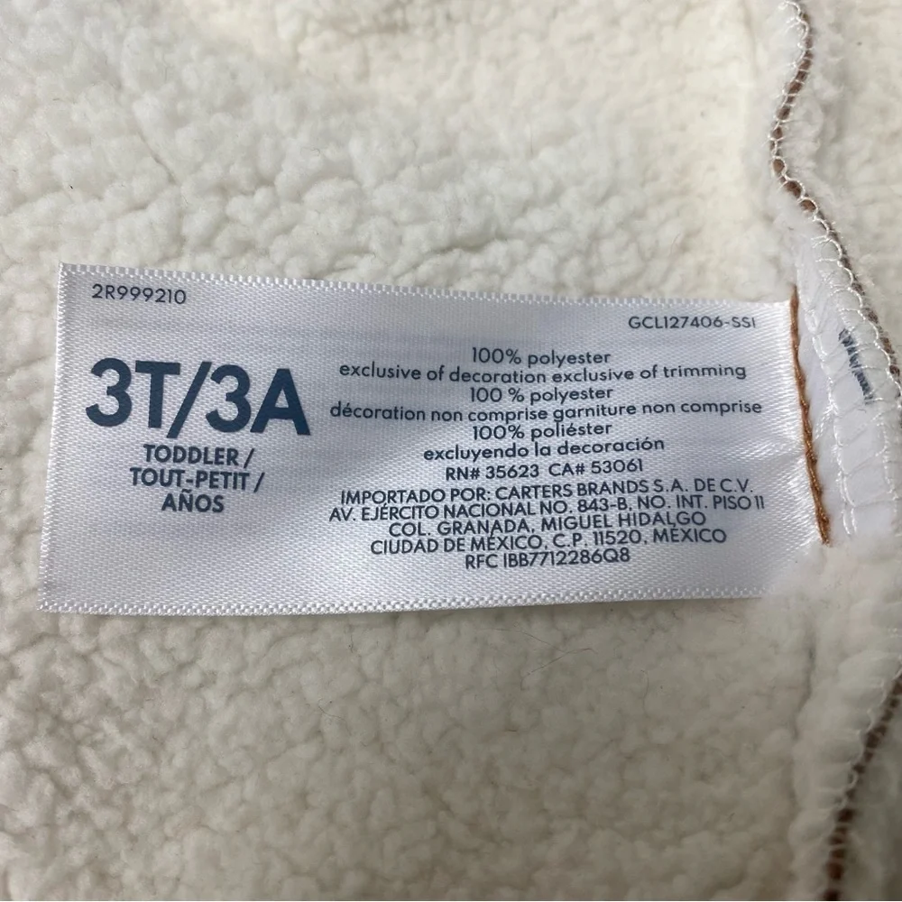OshKosh B'gosh Kids Brown and Cream Sherpa Vest‎